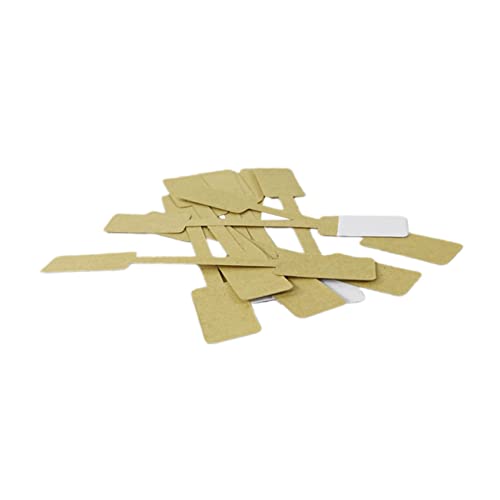 MOTHNUR 100 Blatt Kraftpapier Preisschilder Quadratisch Selbstklebend Schmuck Etiketten zum Beschriften für Ringe Schmuckwaren Preiskennzeichnung von MOTHNUR