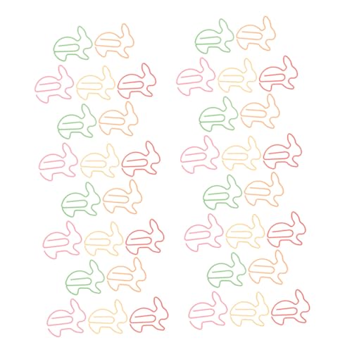 MOTHNUR 100 Stück Hasenförmige Büroklammern Metall Tierform Paperclips Niedliche Lesezeichen Clips Für Notizbücher Dokumente Bürobedarf Charmanter Organizer von MOTHNUR