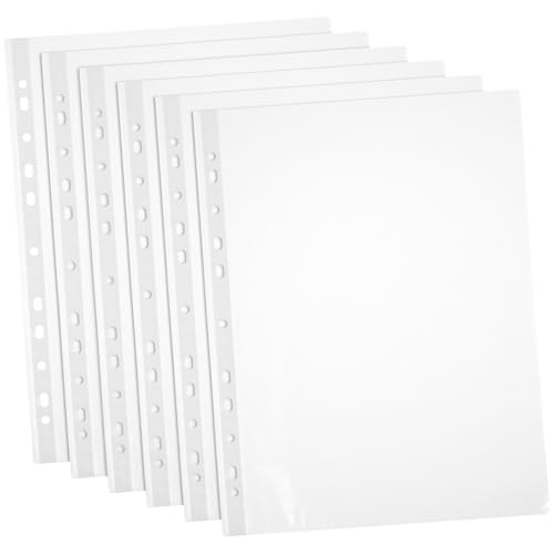 MOTHNUR 100 Stück Klarsichthüllen Ordnerhüllen Oberes Einsteckfach Transparente Dokumentenschutzhüllen Für Papier Lochung Für Schnellhefter Großes Volumen Für Büro und Schule von MOTHNUR