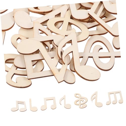 MOTHNUR 100 Stück Teiliges Große Holz Musiknoten Unbemalt Robuste DIY Holzfiguren für Malprojekte Partydeko Vielseitige Heimdekoration von MOTHNUR