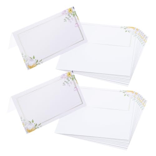 MOTHNUR 100 Stück Tischkarten Mit Blumenmotiv: Tischkarten Mit Blumenzelt Für Tischdekoration, Blumenbestuhlung, Empfangsschild, Zelt, Blanko, Tischname Für Hochzeit, Babyparty, Party, von MOTHNUR