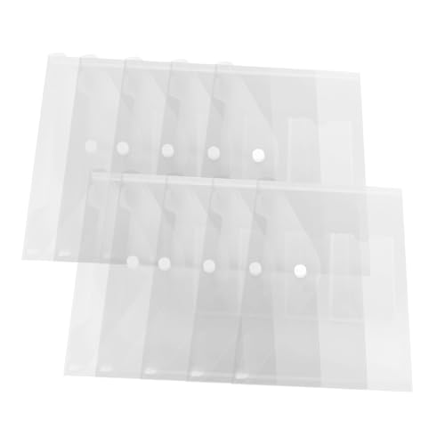 MOTHNUR 12 Stück Transparente Dokumententaschen mit Druckknopf Verschluss PP Material mit Kartentasche Großer Organizer für Büro Schule und Zuhause Leichter Sammelordner für Papiere und von MOTHNUR