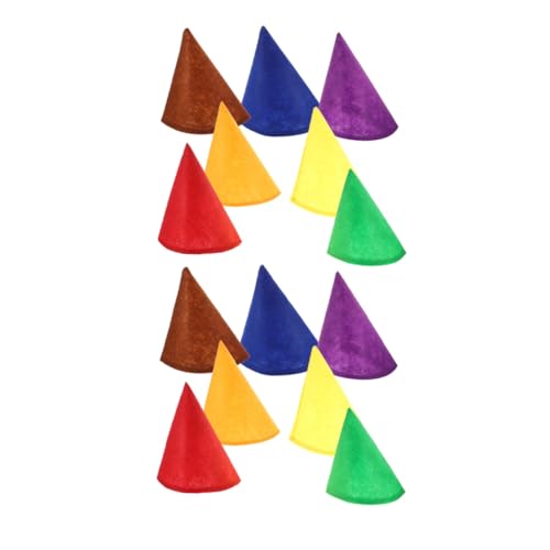 MOTHNUR 14 Stück Teiliges Filz Kegelhut Bunte Zwerghüte Unisex Elf Kostüm Partyhüte für Erwachsene Halloween Geburtstag Karneval Cosplay von MOTHNUR
