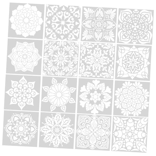 MOTHNUR 16 Stück Teiliges Wiederverwendbarer Blumen Malschablonen aus Robustem Material Feine Pflanzenmotive für DIY Heimdekoration Scrapbooking Fotoalben und Kreative Bastelprojekte von MOTHNUR