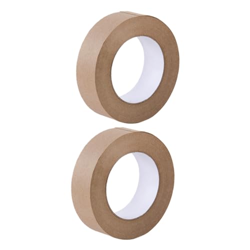 MOTHNUR 2 Rollen Selbstklebendes Kraftpapier Packband Wasseraktiviertes Papier Klebeband für Verpackung und Versiegelung Reißfest Beschreibbar Umweltfreundliches Packmaterial für Lager von MOTHNUR
