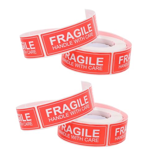 MOTHNUR 2 Rollen Versandaufkleber Vorsicht Zerbrechlich Selbstklebende Warnetiketten Handle With Care für Sichere Verpackung und Versand Rote Aufkleber für Kartons und Pakete MOTHNUR 2 Rollen Versandaufkleber Vorsicht Zerbrechlich Selbstklebende Warnetiketten Handle With Care für Sichere Verpackung und Versand Rote Aufkleber für Kartons und Pakete von MOTHNUR