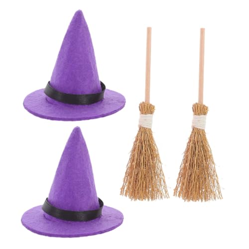 MOTHNUR 2 Sätze Mini Hexenhüte und Besen Teilig Kleine Halloween Dekoration aus Sicherem Material Handgefertigte Miniatur Hexenhüte für Puppenhäuser und Bastelprojekte für Mikro Landschaft MOTHNUR 2 Sätze Mini Hexenhüte und Besen Teilig Kleine Halloween Dekoration aus Sicherem Material Handgefertigte Miniatur Hexenhüte für Puppenhäuser und Bastelprojekte für Mikro Landschaft von MOTHNUR