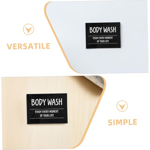 MOTHNUR 2 Sätze Wasserdichte Selbstklebende Badezimmeretiketten Öl Wasserbeständig Wiederablösbar für Shampoo Spender Flaschen Vielseitig Einsetzbar Einfache Anwendung Stilvolles Design von MOTHNUR