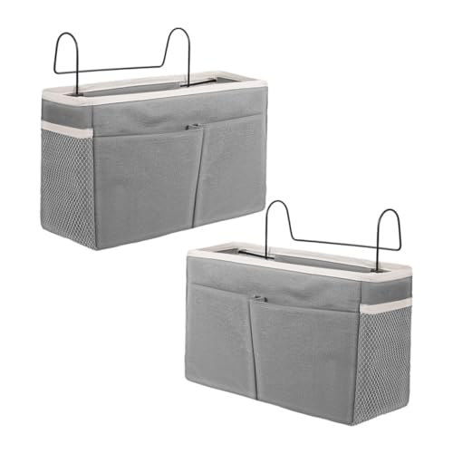 MOTHNUR 2 Stück Bettseiten Organizer mit Taschen Stabiler Baumwoll Hängesack für Bücher Telefone Magazine Tablets Platzsparend für Schlafzimmer Studentenwohnheim Krankenhausbett Sofa MOTHNUR 2 Stück Bettseiten Organizer mit Taschen Stabiler Baumwoll Hängesack für Bücher Telefone Magazine Tablets Platzsparend für Schlafzimmer Studentenwohnheim Krankenhausbett Sofa von MOTHNUR