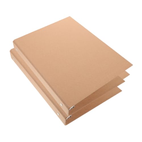 MOTHNUR 2 Stück Binder Cover aus Kraftpapier Teiliges Robuste Loseblatt Hülle mit Mechanik Wiederbefüllbare Notizbuchhülle Rutschfeste Dokumentenmappe für Büro und Studium von MOTHNUR