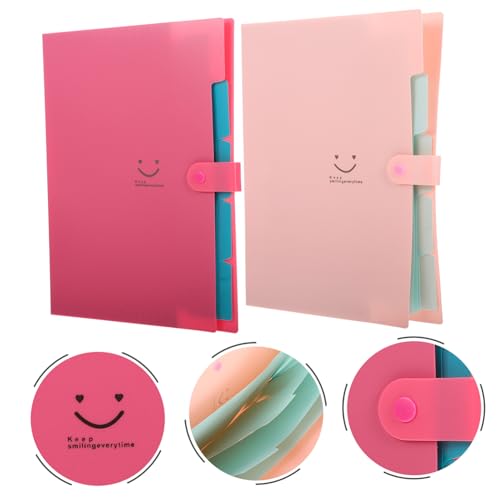 MOTHNUR 2 Stück Multifunktionale Erweiterbare Fächermappen in Candy farben Rot und Vielseitiger Dokumenten organizer für Büro und Zuhause mit Fächern zur Aufbewahrung von Rechnungen von MOTHNUR
