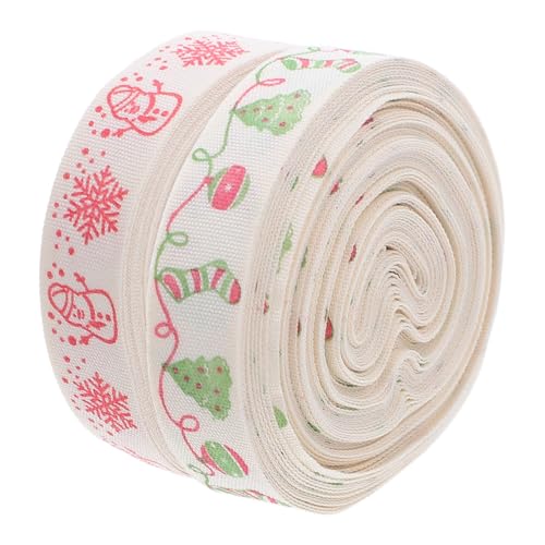 MOTHNUR 2 Stück Teiliges Baumwoll-weihnachtsband Weiches DIY Geschenkband mit Weihnachtsbaum Schneeflocke Schneemann Motiv Langlebig Waschbar Farbecht für Kränze Strümpfe MOTHNUR 2 Stück Teiliges Baumwoll-weihnachtsband Weiches DIY Geschenkband mit Weihnachtsbaum Schneeflocke Schneemann Motiv Langlebig Waschbar Farbecht für Kränze Strümpfe von MOTHNUR