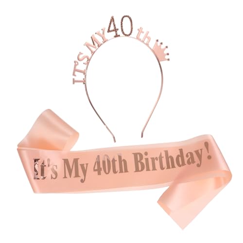MOTHNUR 2 Stück Teiliges Geburtstag Party Set mit Kristallkrone Stirnband und Goldener Schärpe Langlebiges Zinklegierungs Haarreif Zubehör für Frauen als Fotorequisite und Festliche von MOTHNUR