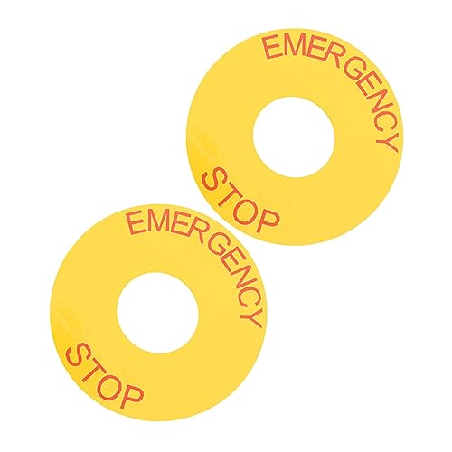 MOTHNUR 2 Stück Teiliges Not halt Maschinen emergency stop schild Robustes PVC Warnetikett mit Starker Haftung für Industrielle Ausrüstung Sicherheitskennzeichnung von MOTHNUR