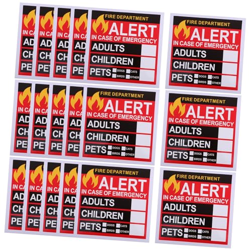 MOTHNUR 20 Blatt Notfall Warnaufkleber für Menschen und Haustiere Wasserfeste Sicherheits Sticker zur Schnellen Rettungserkennung Haftend für Türen und Fenster Praktische Hilfe für MOTHNUR 20 Blatt Notfall Warnaufkleber für Menschen und Haustiere Wasserfeste Sicherheits Sticker zur Schnellen Rettungserkennung Haftend für Türen und Fenster Praktische Hilfe für von MOTHNUR