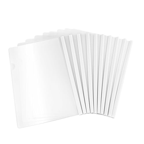 MOTHNUR 20 Stück Pack Transparente Schnellhefter mit Rutschfester Schiebestange Flexibler Dokumentenhalter für Starke Papierstapel als Ordner Organizer und Berichtsmappen für Büro Schule von MOTHNUR