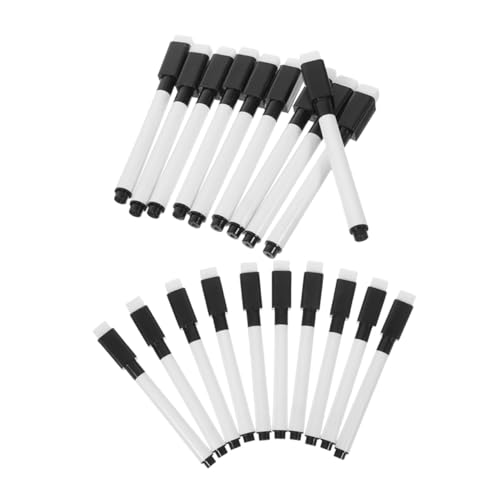 MOTHNUR 20 Stück Teiliges Kleine Schwarze Wasserbasierte Whiteboard Marker mit Radierfunktion Abwischbar Vielseitig Einsetzbar für Büro Schule Zuhause Spitze Langanhaltend von MOTHNUR