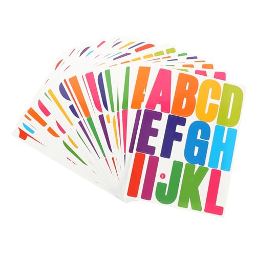 MOTHNUR 24 Blatt Wasserdichte Buchstaben Aufkleber DIY Alphabet Sticker Selbstklebend für Briefkästen Fenster Schilder und Bastelprojekte Vielseitig für Büro und Wohnräume von MOTHNUR