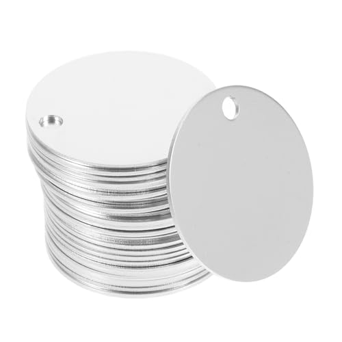 MOTHNUR 25 Stück Teiliges Aluminium Runde Blanko Id tags für DIY Gravur Haustier Hund Katze Anhänger Leicht zu Prägen und Personalisieren Vielseitig für Schlüsselanhänger und Dekorationen von MOTHNUR