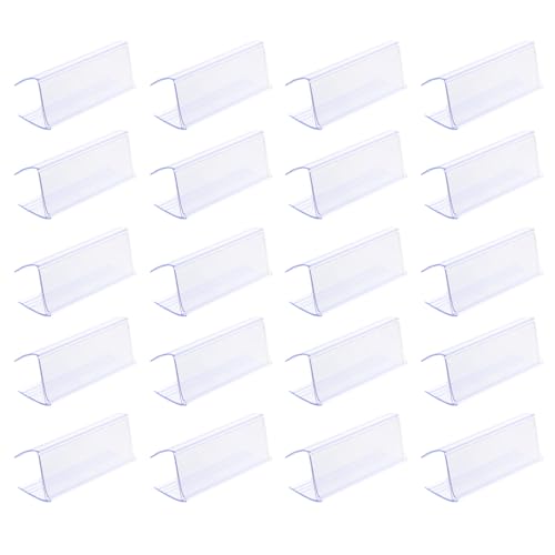 MOTHNUR 25 Stück Transparente Kunststoff Preisschildhalter Stabiler Clip Etikettenhalter Langlebig und Bruchsicher für Supermarktregale Verkaufsstände und Ladentische von MOTHNUR