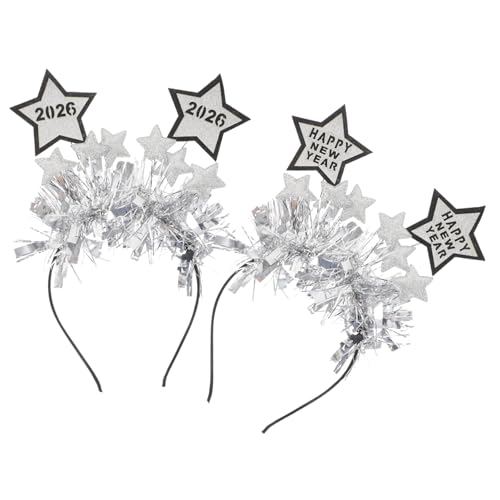 MOTHNUR 2stücke Stirnband Mit Glitzer-design Für Silvester Feiertagsstirnband Mit Sternhaarband Neujahrsstirnband Für Partys Und Familienfeiern Kopfbedeckung Zum Neujahrsthema von MOTHNUR
