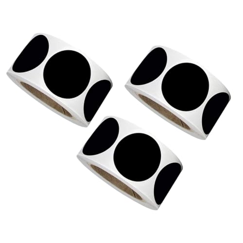 MOTHNUR 3 Rollen Runde Selbstklebende Schwarze PVC Labels mit Etiketten Wasserfeste Haushaltsaufkleber für Dosen und Verpackungen Beschreibbare Runde Kreidetafel Sticker für Organisation MOTHNUR 3 Rollen Runde Selbstklebende Schwarze PVC Labels mit Etiketten Wasserfeste Haushaltsaufkleber für Dosen und Verpackungen Beschreibbare Runde Kreidetafel Sticker für Organisation von MOTHNUR