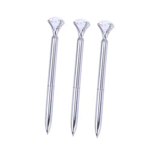 MOTHNUR 3 Stück Kugelschreiber mit Großem Diamant Metallkugelschreiber in Silber Glattes Schreiben Langlebig Eleganter Kristallstift für Schule und Büro MOTHNUR 3 Stück Kugelschreiber mit Großem Diamant Metallkugelschreiber in Silber Glattes Schreiben Langlebig Eleganter Kristallstift für Schule und Büro von MOTHNUR