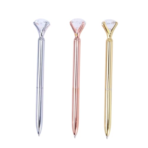 MOTHNUR 3 Stück Metall Kugelschreiber mit Großem Diamant Rosegoldfarben Langlebig und Glatt Schreibend Edles für Schule Büro Familie und Freunde Lang MOTHNUR 3 Stück Metall Kugelschreiber mit Großem Diamant Rosegoldfarben Langlebig und Glatt Schreibend Edles für Schule Büro Familie und Freunde Lang von MOTHNUR
