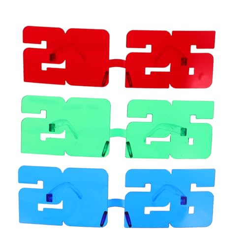 MOTHNUR 3 Stück Teiliges Partybrille aus Transparentem Pc Leichtes Komfortables Design mit Klaren Gläsern Festliche Neuheit für Silvester Abschlussfeier Weihnachten und Fotorequisiten von MOTHNUR