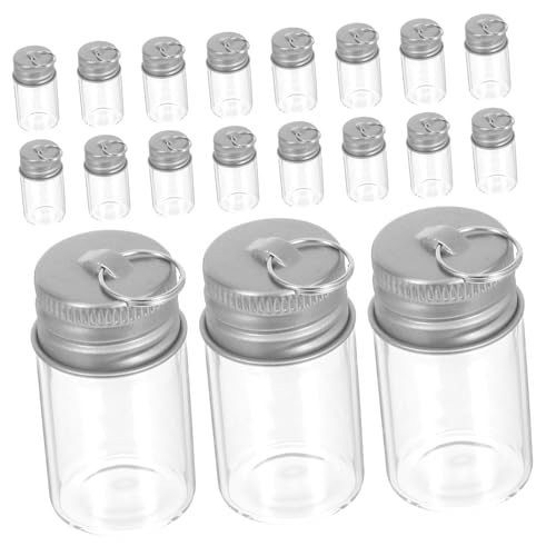 MOTHNUR 30 Stück Teiliges Mini-glasfläschchen Transparent mit Silberdeckel und Anhänger Kleine Wunschflaschen als Schlüsselanhänger und DIY Charms für Reise und Geburtstagsdeko MOTHNUR 30 Stück Teiliges Mini-glasfläschchen Transparent mit Silberdeckel und Anhänger Kleine Wunschflaschen als Schlüsselanhänger und DIY Charms für Reise und Geburtstagsdeko von MOTHNUR