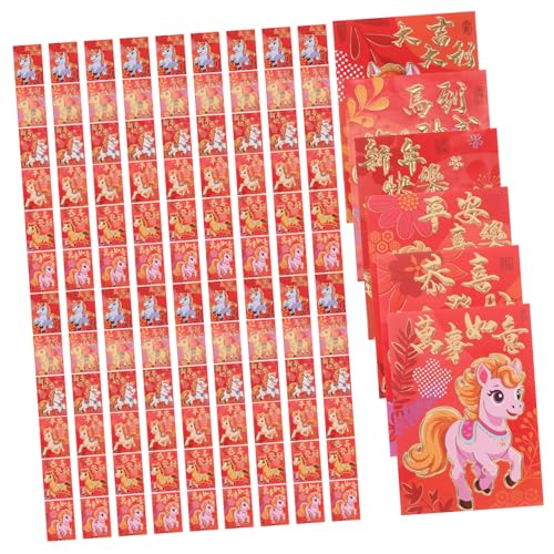 MOTHNUR 300 Stk. Kreative Rote Umschläge Jahr Des Pferdes Frühlingsfest Hong Bao für Festliche Geldtaschen für Familie Hochzeit und Feierlichkeiten MOTHNUR 300 Stk. Kreative Rote Umschläge Jahr Des Pferdes Frühlingsfest Hong Bao für Festliche Geldtaschen für Familie Hochzeit und Feierlichkeiten von MOTHNUR