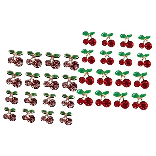 MOTHNUR 32 Stück Nagelkunst Zubehör, Nagel Charms, Maniküre Dekoration, Charms Für Nägel, Kirsch Charms, Nageldekorationen, Nieten Nagel Charm, Kirsch Nagel Dekoration, Strass Nagel von MOTHNUR