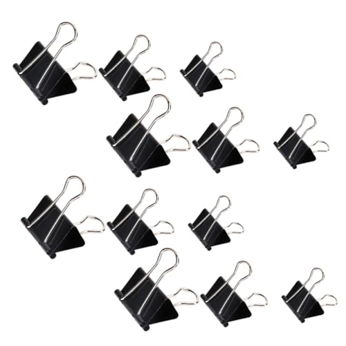MOTHNUR 36 Stück Teiliges Metallklammern für Dokumente und Zeichenbretter Starke Binder Clips in Schwarz Vielseitig für Büro Schule und Papierorganisation Einfach zu Öffnen und Fest von MOTHNUR