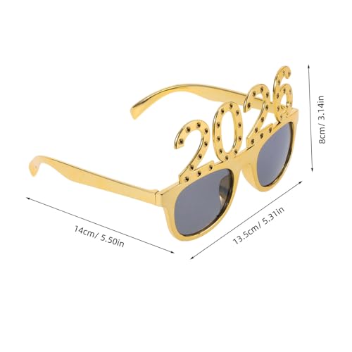 MOTHNUR 4 Stück Neujahrsbrillen mit Funkelnder Beschichtung in Gold Silber Blau Schwarz Originelle Partybrille als Fotorequisite für Silvester Abschlussfeiern und Festveranstaltungen von MOTHNUR