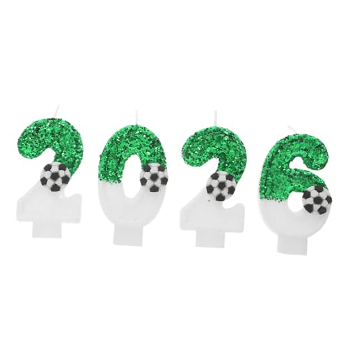 MOTHNUR 4 Stück Teiliges Fußball Zahlenkerzen Sportliche Kuchen und Cupcake Deko für Fußball Fans Einfach Aufstellbar Sichere Wachskerzen für Geburtstagsfeiern und Motto Partys von MOTHNUR