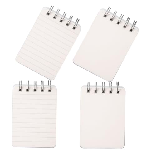 MOTHNUR 4 Stück Teiliges Mini Notizbuch Spiral Notizblock Tragbares Coil Notizheft Blanko und Liniert Für Schule Büro Alltag von MOTHNUR