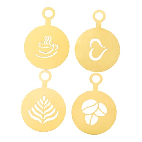 MOTHNUR 4 Stück Wiederverwendbare Schablonen für Latte Art Kuchen und Keksdekor für Designs und Einfache MOTHNUR 4 Stück Wiederverwendbare Schablonen für Latte Art Kuchen und Keksdekor für Designs und Einfache von MOTHNUR