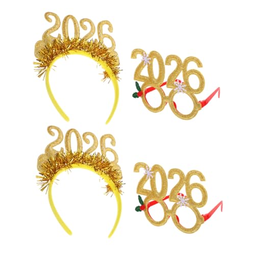 MOTHNUR 4 Stücke Teiliges Silvester Party mit Glitzer Haarreifen und Festlichen Brillen Leichte Bequeme Kopfbedeckungen für Weihnachts und Neujahrsfeiern MOTHNUR 4 Stücke Teiliges Silvester Party mit Glitzer Haarreifen und Festlichen Brillen Leichte Bequeme Kopfbedeckungen für Weihnachts und Neujahrsfeiern von MOTHNUR