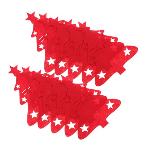 MOTHNUR 48 Stück Teiliges Weihnachts-besteckhalter Filz Stabile und Weiche Bestecktaschen mit Weihnachtsbaum-Design für Festliche Tischdeko und Große Familienfeiern von MOTHNUR
