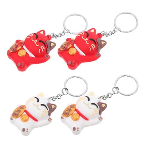 MOTHNUR 4stücke Schlüsselanhänger Mit Katzenmotiv Im Japanischen Stil Weicher Charme Für Handtasche Auto Oder Partygeschenke Aus Polyethylen von MOTHNUR