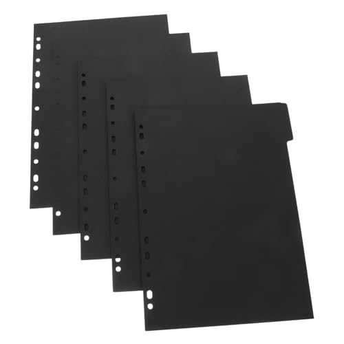 MOTHNUR 5 Blätter Teiliges Register Trennblätter für Ringordner aus Stabilem Papier Schwarze Indexseiten zur Übersichtlichen Dokumenten Notizbuchorganisation für Schule und Büro von MOTHNUR