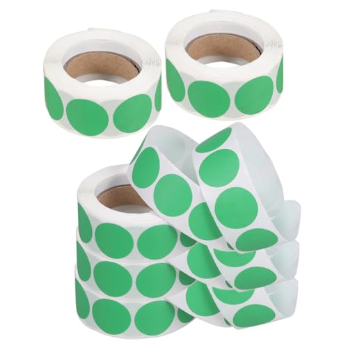 MOTHNUR 5 Rollen Runde Klebepunkte Aufkleber Selbstklebende Etiketten für Organisation Lager Büro pro Grün Dekorative Markierungssticker für Haushalt Schule und Medizin von MOTHNUR