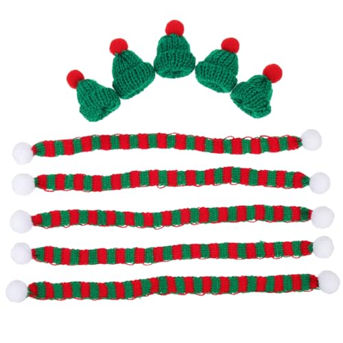 MOTHNUR 5 Sätze Weihnachtliche Flaschenhüllen aus Weichem Wollgarn Teiliges mit Mini Mützen und Schals für Weinflaschen Festliche Tischdeko Kreative Geschenkidee für Weinliebhaber und MOTHNUR 5 Sätze Weihnachtliche Flaschenhüllen aus Weichem Wollgarn Teiliges mit Mini Mützen und Schals für Weinflaschen Festliche Tischdeko Kreative Geschenkidee für Weinliebhaber und von MOTHNUR