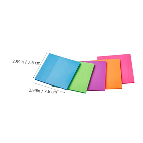 MOTHNUR 5 Stück Teiliges Bunte Haftnotizen Pet Material Selbstklebende Memo Sticker Vielseitig für Schule Büro und Zuhause Handlich Leicht Tragbar von MOTHNUR