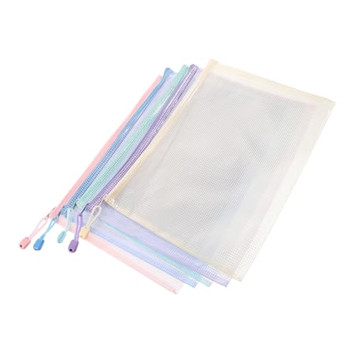 MOTHNUR 5 Stück Teiliges Mesh Dokumententaschen mit Reißverschluss Farbige Aufbewahrungsbeutel aus Langlebigem PVC und PP Vielseitig für Büro Schule und Reisen Handlich mit Tragering MOTHNUR 5 Stück Teiliges Mesh Dokumententaschen mit Reißverschluss Farbige Aufbewahrungsbeutel aus Langlebigem PVC und PP Vielseitig für Büro Schule und Reisen Handlich mit Tragering von MOTHNUR