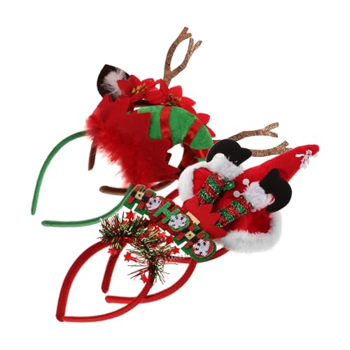 MOTHNUR 5 Stück Weihnachtshut Haarzubehör Weihnachtsdekoration für Zimmer Weihnachten Gast Weihnachtshüte Stirnband Jugend Cartoon-Kopfschmuck Festliche Kopfbedeckung Partyzubehör Plastik von MOTHNUR