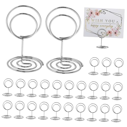 MOTHNUR 50 Stück Runde Metall Tischkartenhalter Silber Stabiler Kartenclip für Menükarten Fotohalter Tischnummer Halter Hochzeit Party Dekoration MOTHNUR 50 Stück Runde Metall Tischkartenhalter Silber Stabiler Kartenclip für Menükarten Fotohalter Tischnummer Halter Hochzeit Party Dekoration von MOTHNUR