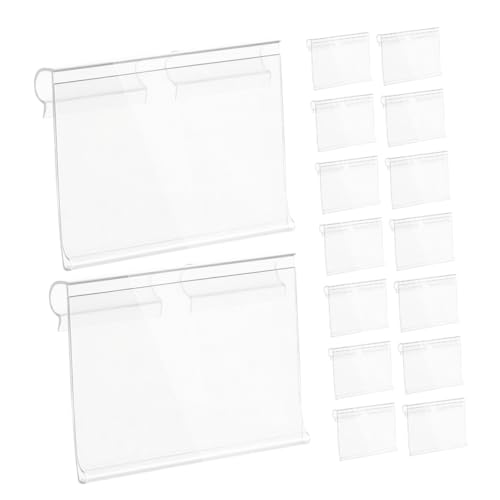 MOTHNUR 50 Stück Teiliges PVC Etikettenhalter Transparent mit Drahtbügel Robuste Preisschildhalter für Regale Einfache Anbringung Langlebig für Supermärkte Einzelhandel und Lagerhaltung von MOTHNUR