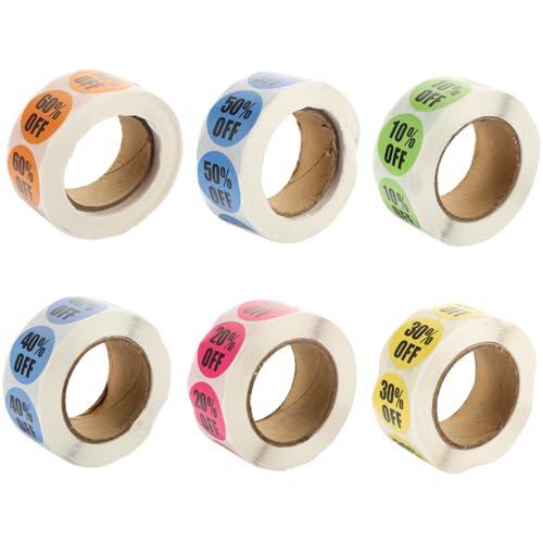 MOTHNUR 6 Rollen Aufkleber Rabattetiketten mit Starkem Klebstoff für Einzelhandel Verkaufsförderung Selbstklebende Preisschilder für Supermarkt Warenpräsentation pro Vielseitig Einsetzbar MOTHNUR 6 Rollen Aufkleber Rabattetiketten mit Starkem Klebstoff für Einzelhandel Verkaufsförderung Selbstklebende Preisschilder für Supermarkt Warenpräsentation pro Vielseitig Einsetzbar von MOTHNUR