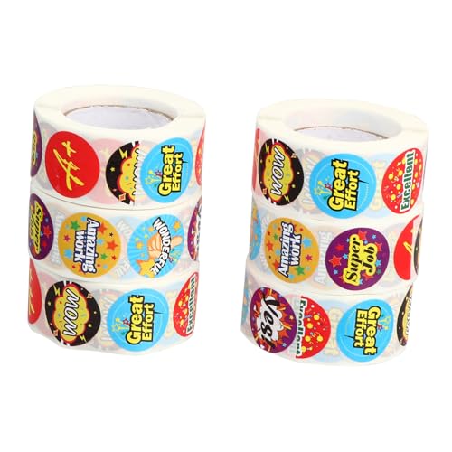 MOTHNUR 6 Rollen Belohnungssticker Klassenzimmer Aufkleber Motivationssticker für Schüler Selbstklebende Dekorationsetiketten für Verhalten Lob und Bastelprojekte im Unterricht MOTHNUR 6 Rollen Belohnungssticker Klassenzimmer Aufkleber Motivationssticker für Schüler Selbstklebende Dekorationsetiketten für Verhalten Lob und Bastelprojekte im Unterricht von MOTHNUR